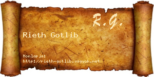 Rieth Gotlib névjegykártya